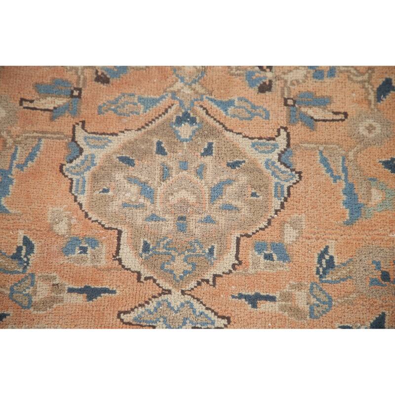 Hand Knotted Oriental 100% Wool Carpet Traditional Floral Oranges & Rust Mashad Area Rug - 12' 5'' X 9' 11''