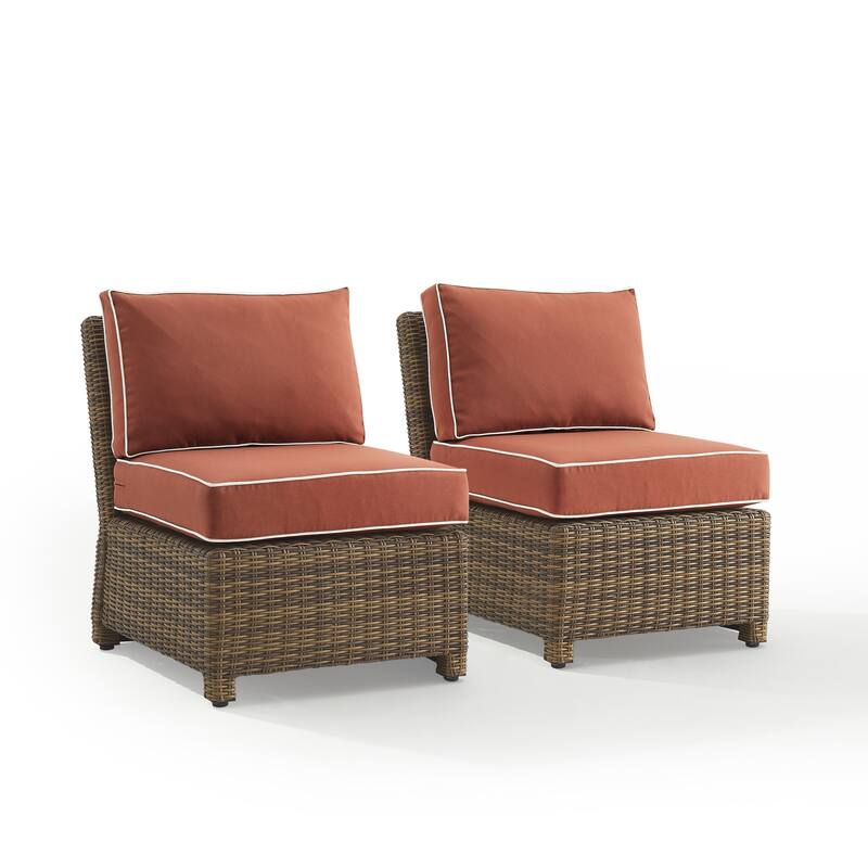 Crosley Bradenton 2Pc Outdoor Wicker Chair Set - Weathered Brown