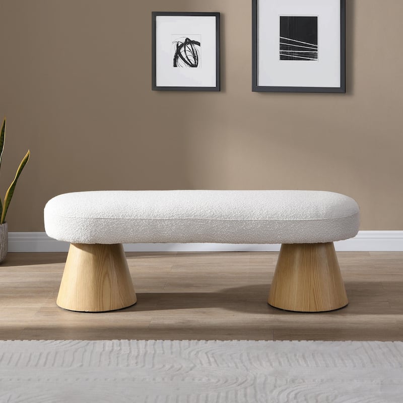 Modern Farmhouse Storage Bench - Beige