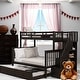 preview thumbnail 2 of 10, Stairway Twin-Over-Full Bunk Bed with Twin Size Trundle, Storage and Guard Rail for Bedroom, Dorm