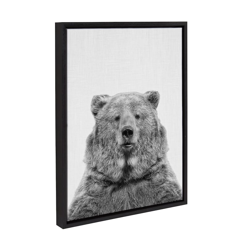 Kate and Laurel Sylvie Bear Framed Canvas Wall Art by Simon Te Tai