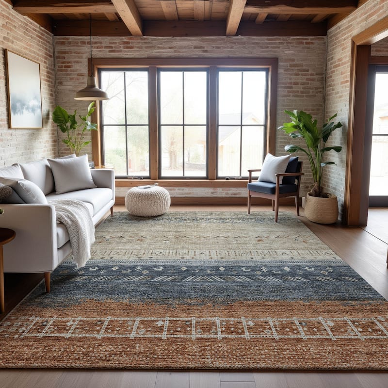 Premium Washable Super Soft Modern Tribal Mayfield Rug - Brown - 2'6" x 3'10"