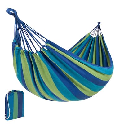 2 person cotton double decker hammock with portable handbag