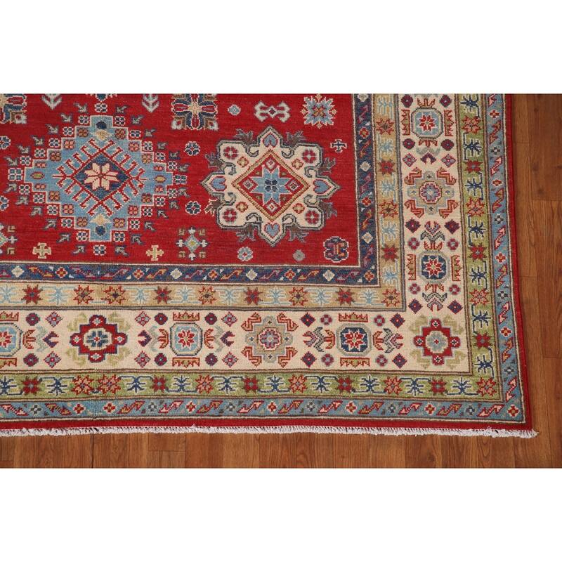 Red Kazak Oriental Area Rug Handmade Wool Carpet - 6'8" x 9'10"