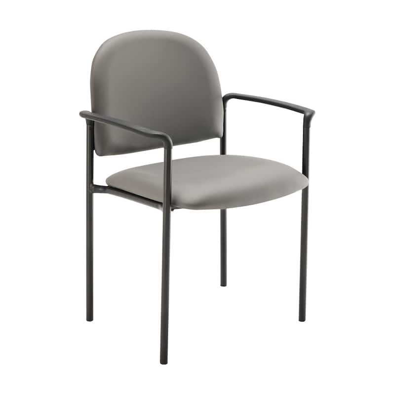 Comfort Stackable Steel Side Reception Chair with Arms - 23.5"D x 23.75"W x 33.25"H - Grey