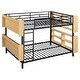 preview thumbnail 7 of 14, Black Full over Full Metal Bunk Bed with Storage Space, Ladder and Full-Length Guardrail