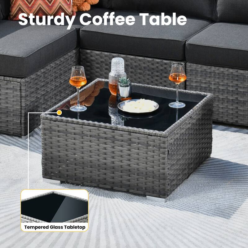 XIZZI 11-Piece Outdoor Wicker Furniture Swivel Chair Sofa Set