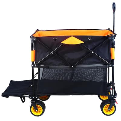 Heavy-Duty Folding Wagon with 450lbs Load Capacity, 52.7" Extended Shelf, All-Terrain Wheels, Easy Setup and Compact Storage