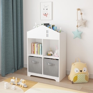 Kids' 2-Tier Storage Bookcase with Shelves