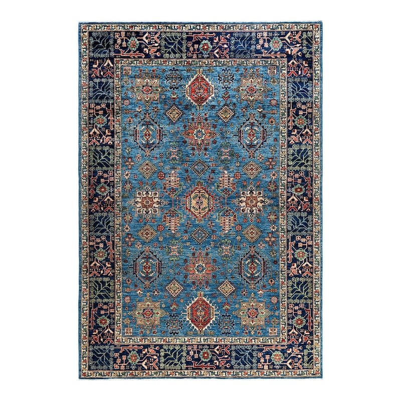 Serapi One-of-a-Kind Hand-Knotted Area Rug - Light Blue, 6' 2" x 8' 11" - 6' 2" x 8' 11"