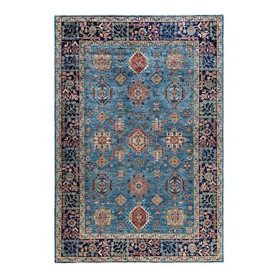 Serapi One-of-a-Kind Hand-Knotted Area Rug - Light Blue, 6' 2" x 8' 11" - 6' 2" x 8' 11"