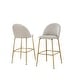 preview thumbnail 3 of 4, Best Quality Furniture Upholstered Barstools with Gold Chrome Finish Legs (Set of 2) Cream