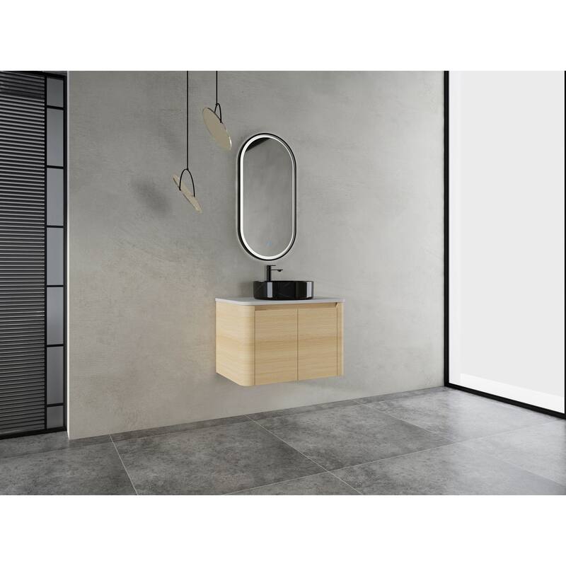 36-inch Bathroom Vanity with 2 Soft Close Doors, Solid Wood Frame Modern Bathroom Storage Cabinet with 3 Drawers