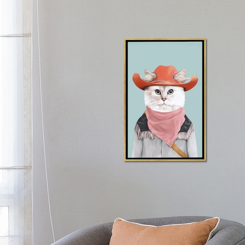 iCanvas "Rodeo Cat" by Animal Crew Framed Canvas Print