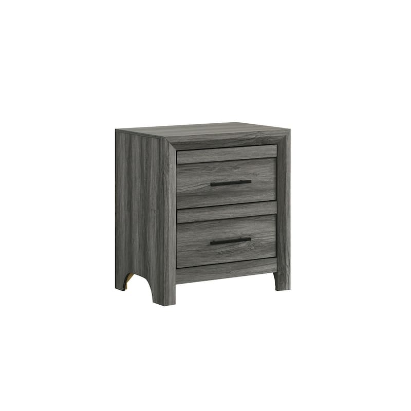 Modern Style 2-Drawer Night stand Made with Wood in Gray