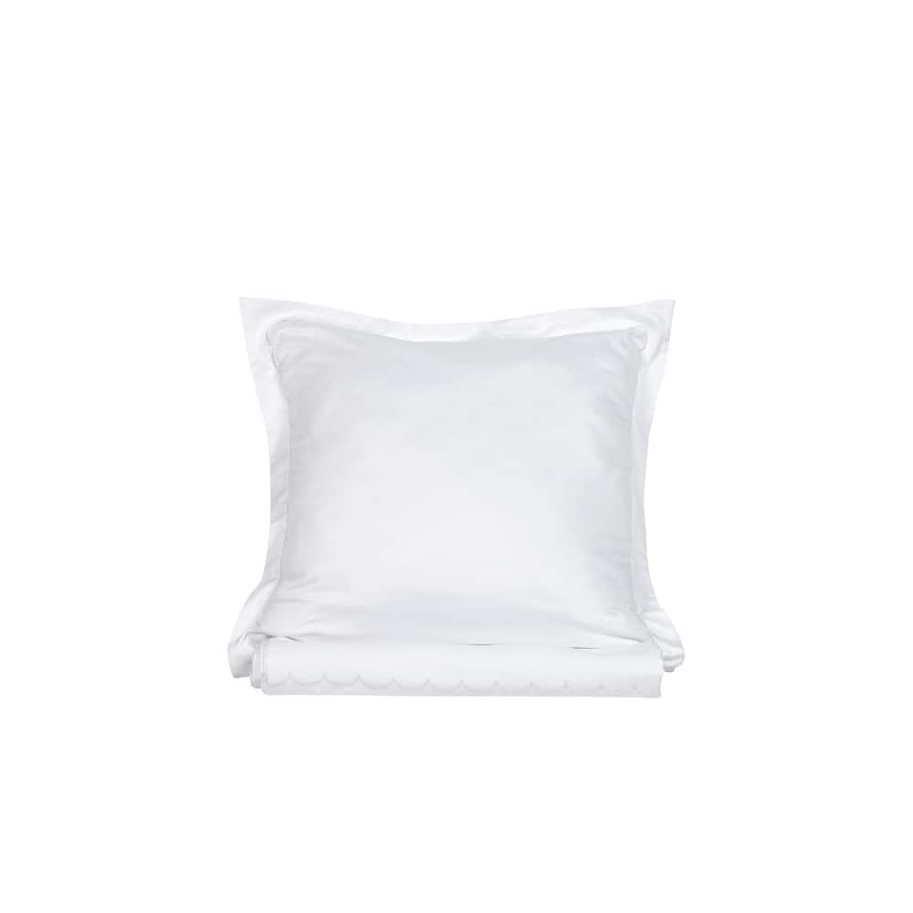 Home Sweet Home Collection 600TC Cotton Scallop Embroidery Duvet Set - 4 Color