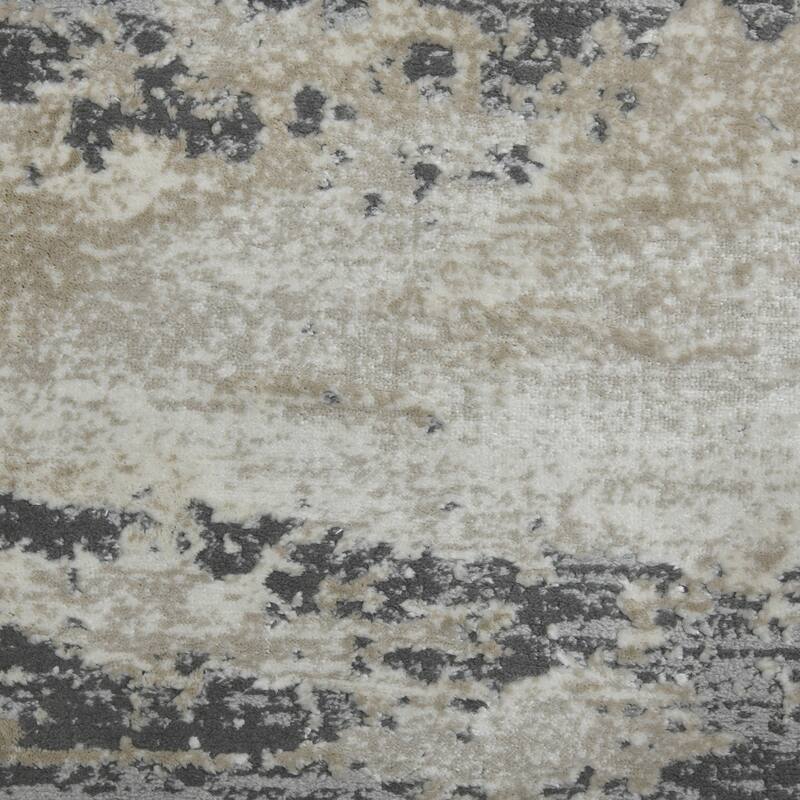 Sylvia Erica Gray/Blue Polyester Blend Performance Area Rug