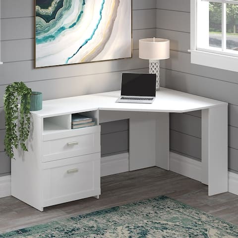 Small Brown Corner Desk With Drawers