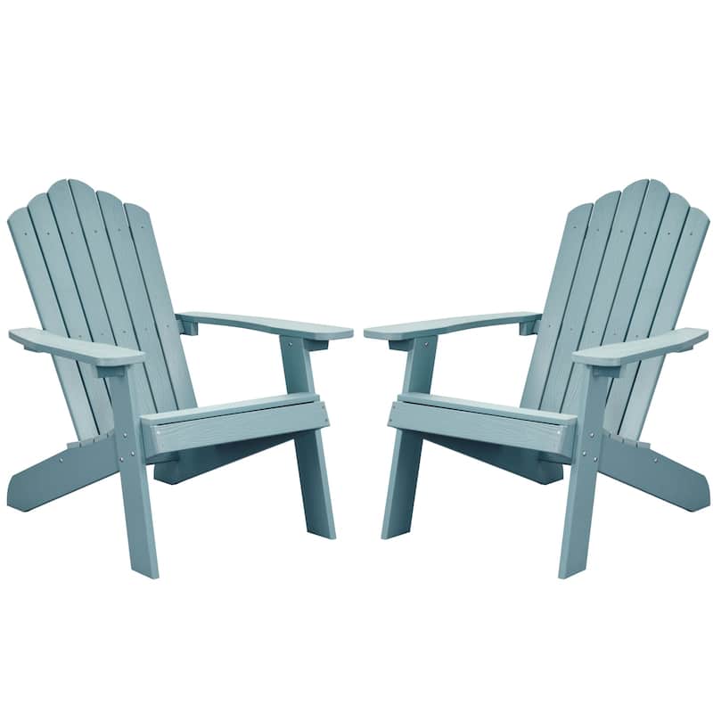 OVIOS Plastic Wood Adirondack Outdoor Patio Chair Set of 2