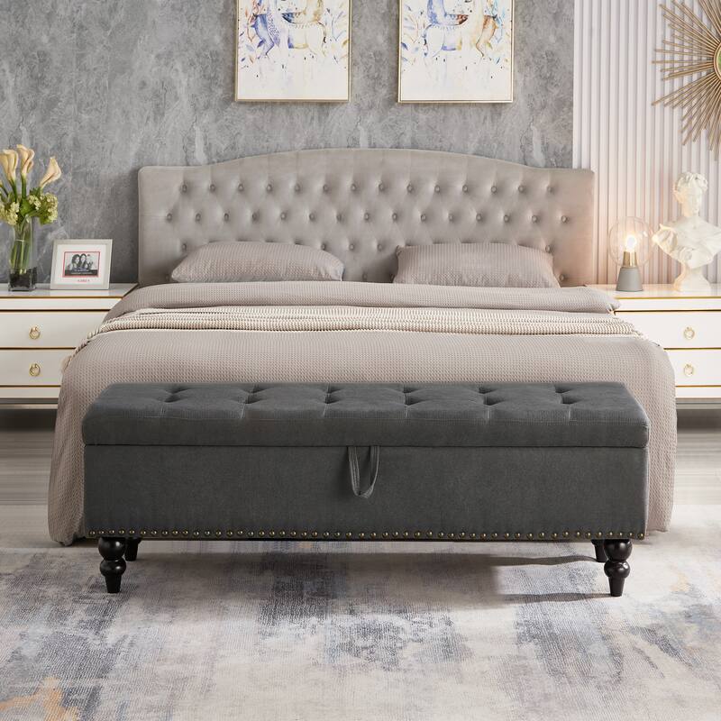 59" Bed Bench with Storage