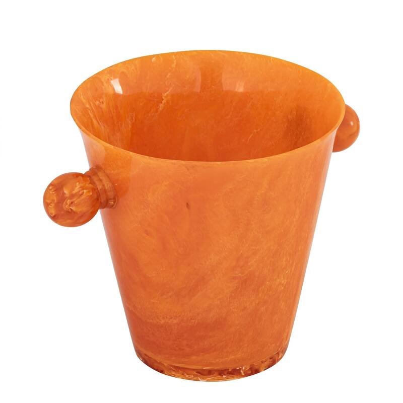 Orange Resin Ice Bucket w/Handles