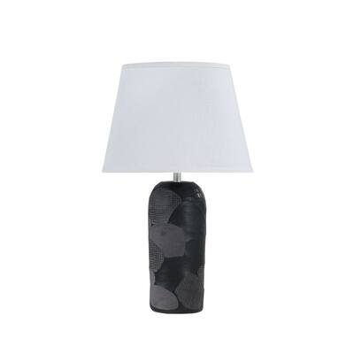 Aspen Creative 23 1/2" High Glass Table Lamp, Black Finish and Empire Shaped Lamp Shade in White, 14" Wide