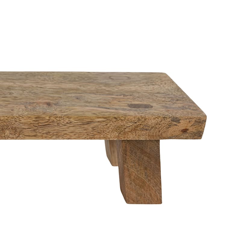 Foreside Home & Garden Footed Stool Mango Wood Riser - 13.5 x 4.5 x 4"H