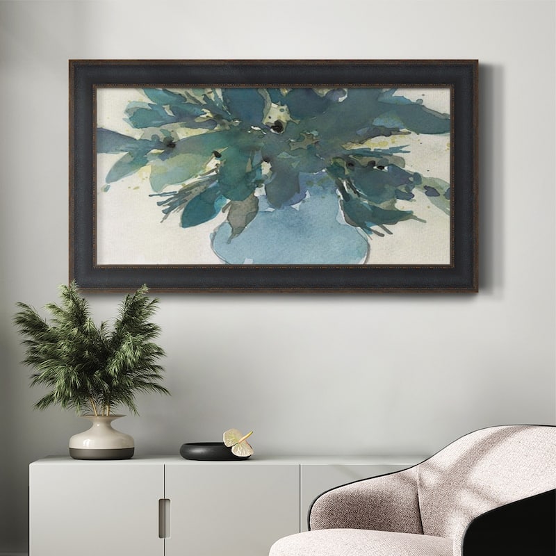 Blue Vintage Charm I Premium Framed Canvas- Ready to Hang
