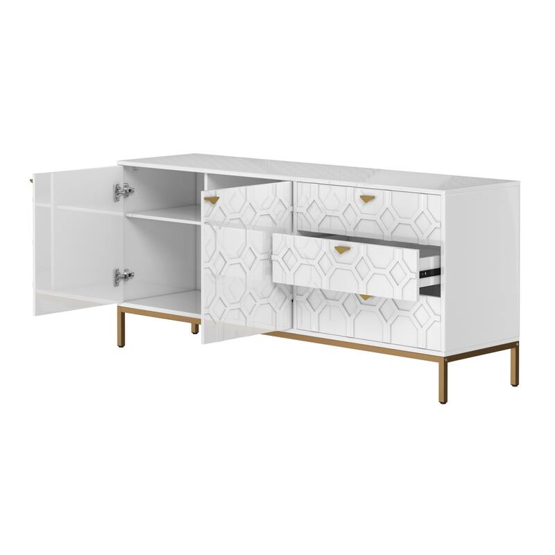 Clihome 2-Door Accent Cabinet with 3 Drawer Dressers