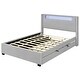 preview thumbnail 6 of 12, LED Platform Bed Queen Bed Frame with Twin XL Size Trundle and 2 Drawers Underneath, Wood Slat Support, Grey Teddy Fleece