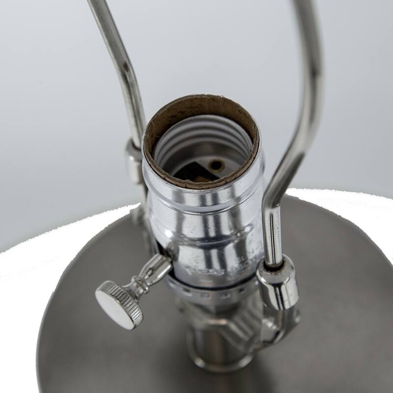 16x16x23.5" Gray and Silver Brushed Table Lamp (Lamp Shade Assembly Required)