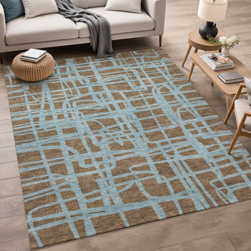 Machine Washable Indoor/ Outdoor Modern Centurion Chantille Rug