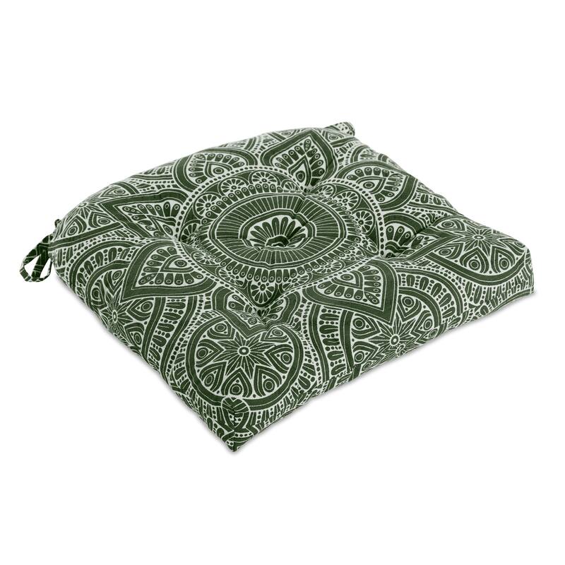 Handmade Cotton Mandala Chair Pads Cushion 16" – Thick Chair Pads with Ties (Set of 2)