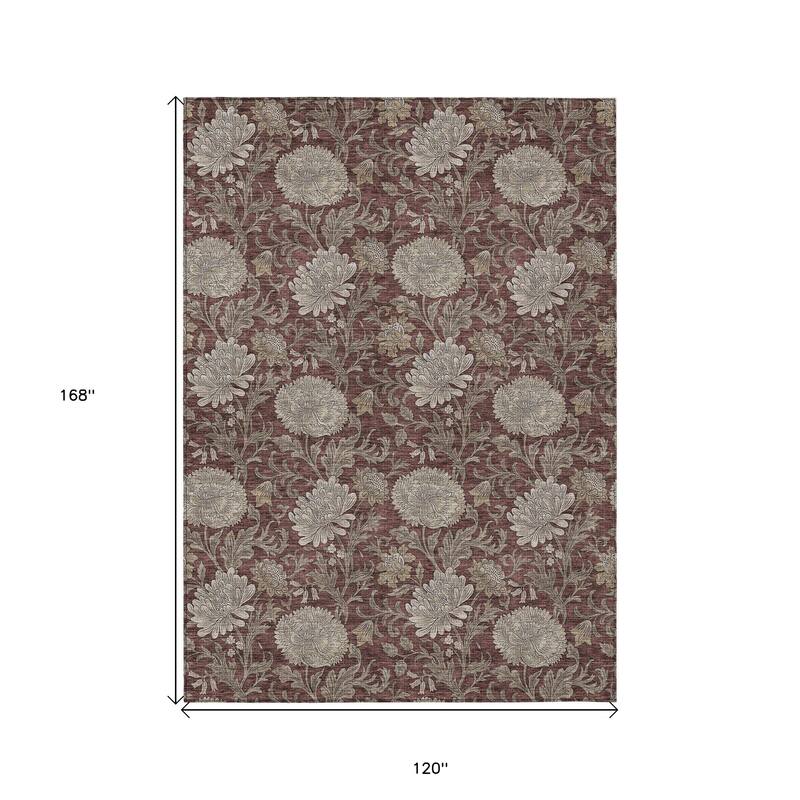 HomeRoots Floral Transitional Rectangle Outdoor Rug