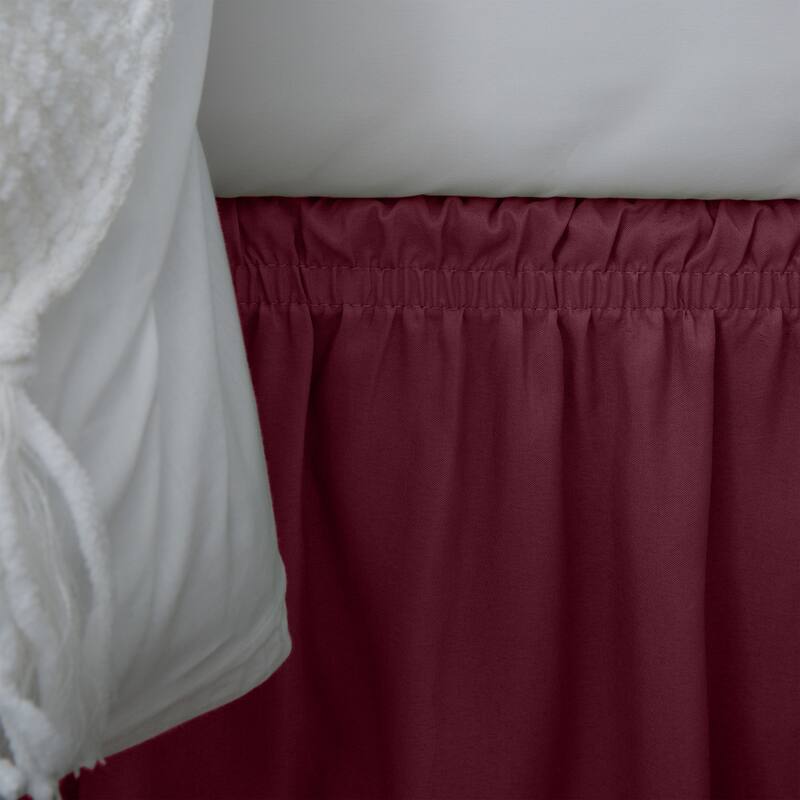 Home Details Wrap Around Bed Ruffle Twin/Full in Burgundy