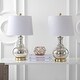preview thumbnail 3 of 35, Edward 25" Glass LED Table Lamp, Mercury Silver/Brass Gold (Set of 2) by JONATHAN Y