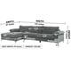 Velvet Upholstered L-Shape Sectional Sofa