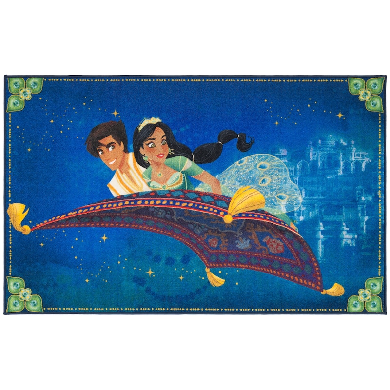 SAFAVIEH Machine Washable Slip Resistant Collection Inspired By Disney's Live Action Film Aladdin- Aladdin and Jasmine Rug