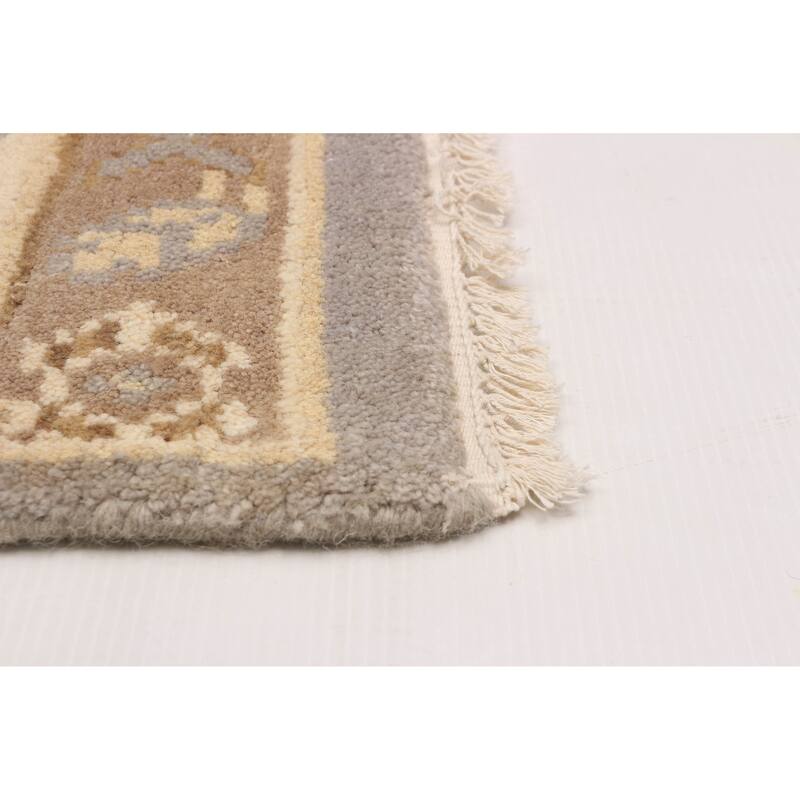 ECARPETGALLERY Hand-knotted Royal Oushak Grey Wool Rug - 7'11 x 9'10