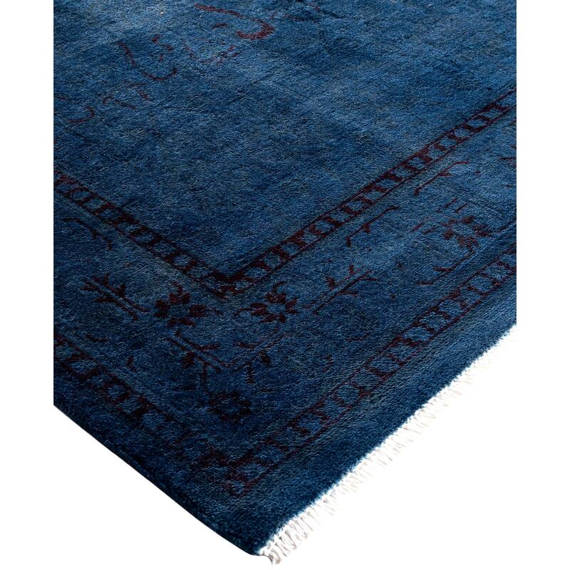 Overdyed One-of-a-Kind Hand-Knotted Area Rug - Blue - 4' 1" x 6' 4"