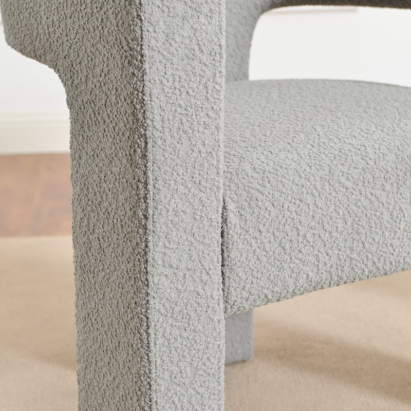 KINWELL 28" Wide Boucle Upholstered Square Armchair (Set of 2)
