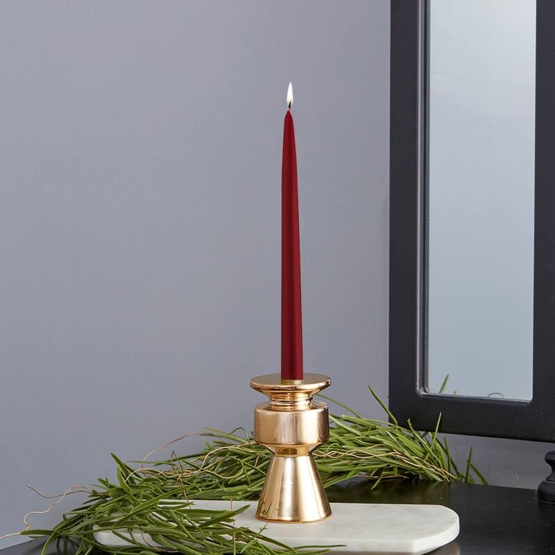 Root Candles 7978 Unscented Smooth Hand-Dipped 9-Inch Taper Candle, 12-Count, Garnet - 9"H x .88" x .88"