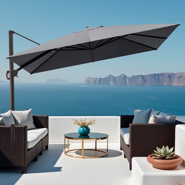 Outdoor Patio Umbrella 9 FT x 11 FT Aluminum Cantilever-Offset Umbrella -  On Sale - Bed Bath & Beyond - 35662530