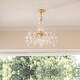 preview thumbnail 7 of 7, Maria Theresa 5 Light Clear Crystal Gold Mini Chandelier - 20'' W x 19'' H