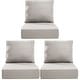 preview thumbnail 120 of 120, Gymojoy 24"x24"x6" Thick Cushions & Pillows Set - Deep Seat Indoor/Outdoor Water & Fade Resistant Beige - Three Sets