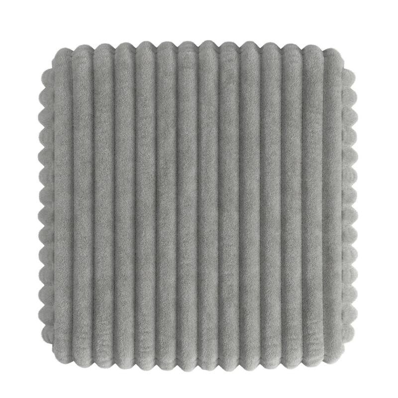 Veyron Furry Channel Fabric Down-filled Ottoman by iNSPIRE Q Modern
