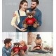 preview thumbnail 3 of 4, DolliBu I LOVE YOU Brown Bear with Red Plaid Hoodie and Red Shirt - 10 inches