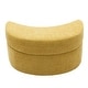 preview thumbnail 57 of 96, Upholstered Chenille Boucle Half Moon Storage Ottoman with Tray