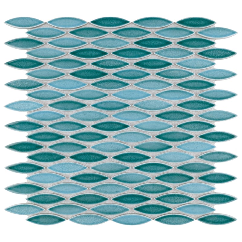 Merola Tile Pescado Glossy Agua 12" x 12-1/2" Porcelain Floor and Wall Tile