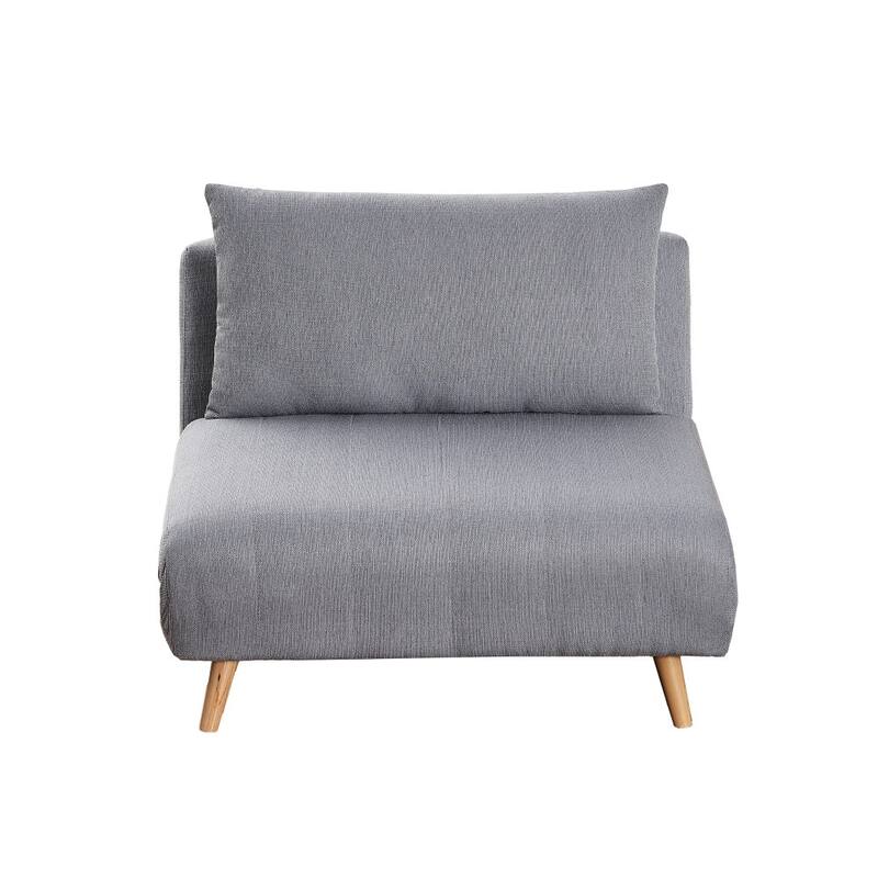Upholstered Convertible Tri-Fold Chair with Pillow and Hideaway Legs - 75.5"D x 41"W x 30"H